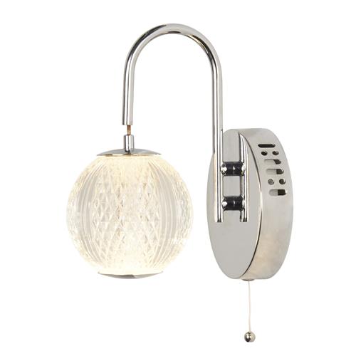 Allure Chrome And Clear Single LED Wall Light 51481CC
