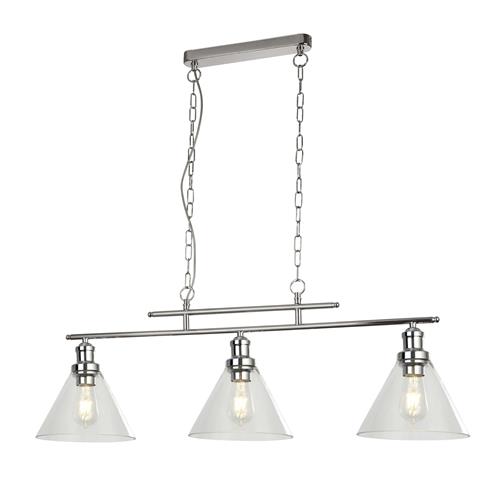 Pyramid Polished Chrome Triple Pendant Light 1277-3CC