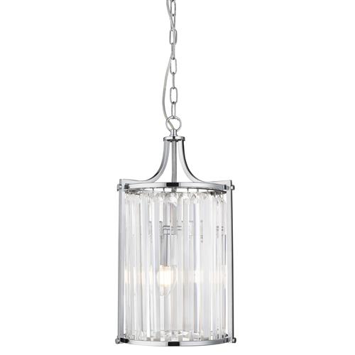 Victoria Polished Chrome Crystal Glass Pendant Light 8092-2CC