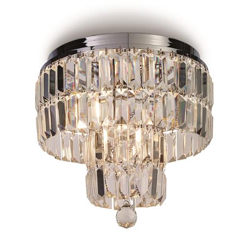 Empire IP44 Bathroom Flush 4 Light Chrome and Clear Crystal Fitting 61321-4CC