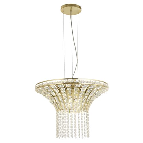 Gemma Satin Brass 8 Light Crystal Pendant 68511-8SB