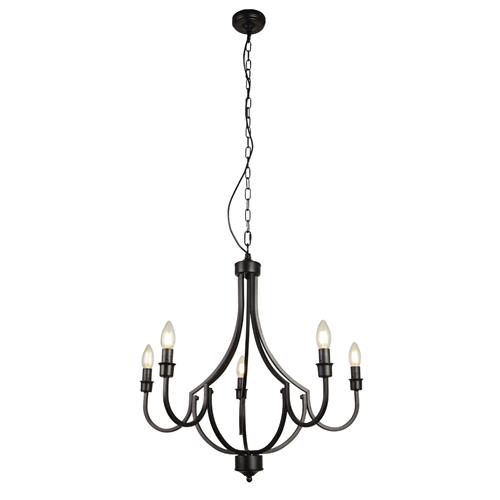 Lodge Black Five Light Multi-Arm Fitting 82915-5BK