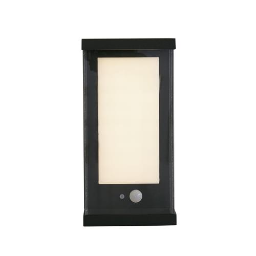 Mark IP54 Black And Frosted Outdoor Infrared Solar Wall Light 67419BK