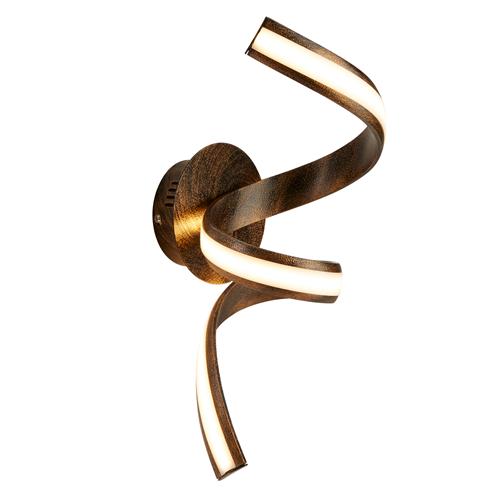 Ribbon LED Twisted Rustic Black Gold Wall Light 2811RU