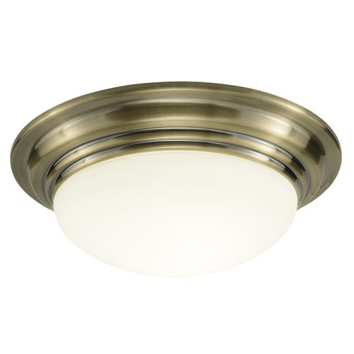 Barclay IP44 Large Antique Brass Bathroom Flush Light BAR5075