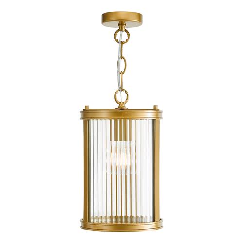 Bianka Natural Bronze And Clear Ribbed Glass Single Pendant BIA0163