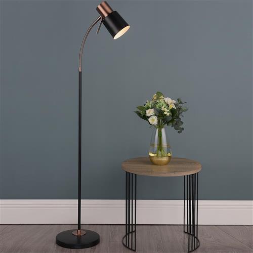 Bond Black/Burnished Copper Adjustable Floor Lamp BON4954
