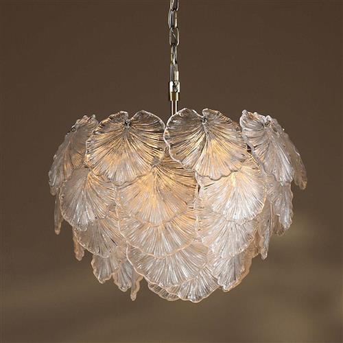 Courtney 10 Light Antique Brass And Textured Glass Pendant COU2375