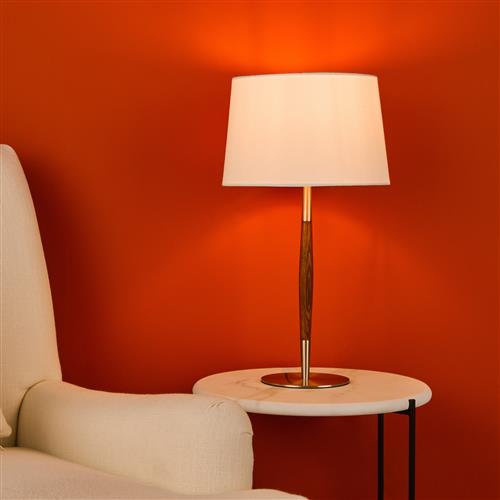 Detroit Satin Nickel & Teak Table Lamp DET4246-CEZ142