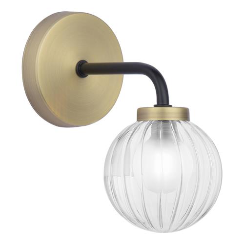 Gibbs Matt Black And Antique Brass Single Wall Light GIB0754
