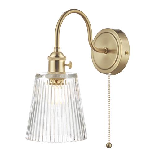 Hadano Antique Brass And Ribbed Glass Single Wall Light HAD0740-05