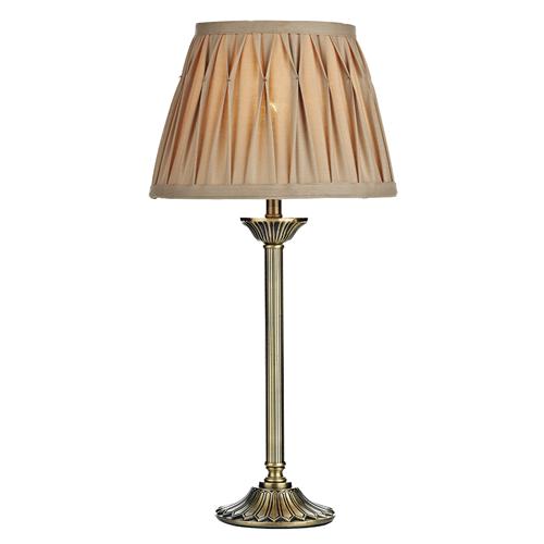 Hatton Antique Brass And Gold Pleated Shade Table Lamp HAT4275