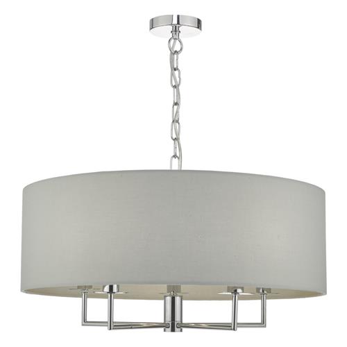 Jamelia Polished Chrome/Grey 5 Light Ceiling Pendant JAM0539