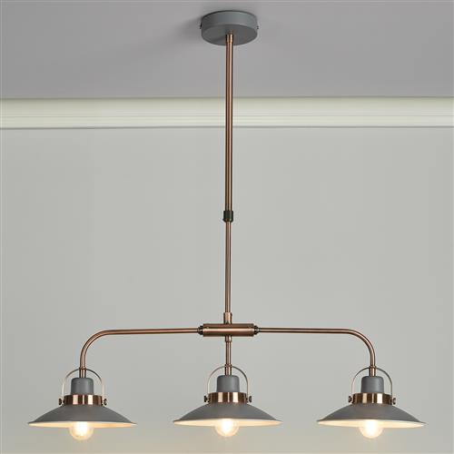 Liden Grey And Copper Triple Pendant LID0339