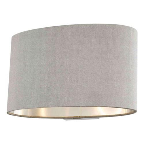 Melody Grey Faux Silk Oval Shaped Wall Light MEL0739