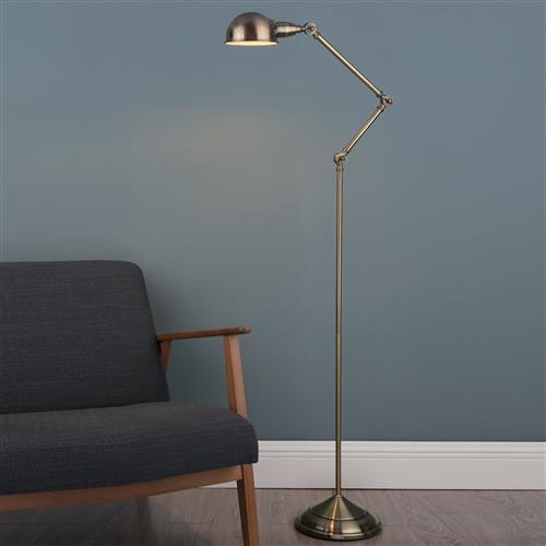 Ranger Adjustable Antique Brass Reading/Floor Lamp RAN4975