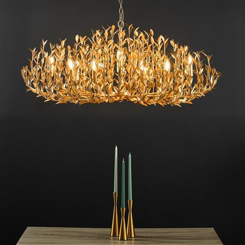 Silvius 12 Light Antique Gold Leaf Ceiling Fitting SIL1235