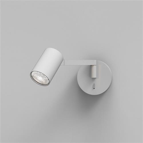 Ascoli Swing Textured White Switched Wall Spotlight 1286065