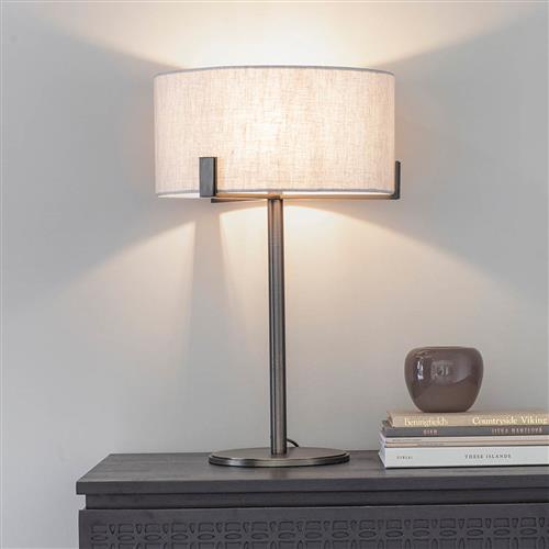 Hayfield Brushed Bronze/Natural Linen Table Lamp 72631