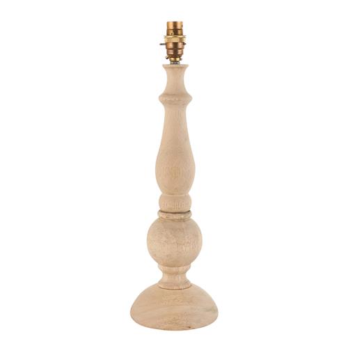 Hidcote Natural Wood And Brushed Brass Table Lamp Base 111365
