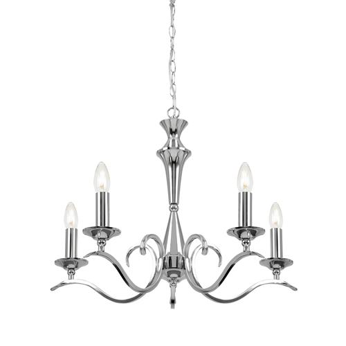 Kora 5 Arm Chrome Finish Ceiling Light KORA-5CH
