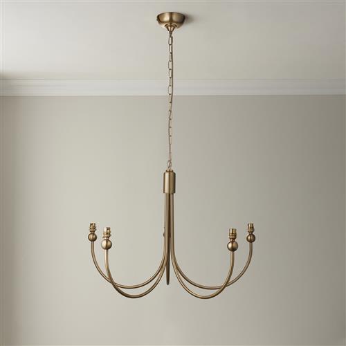 Santiago Brushed Aged Brass Multi-Arm Ceiling Fitting 112152