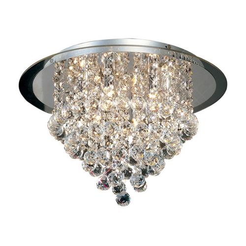 Atla Chrome Six Lamp Crystal Flush Light IL30009