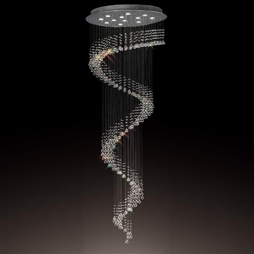 Colorado Chrome 12 Light Spiral Crystal Pendant IL31373