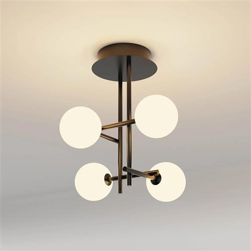 Cellar Black 4 Light Semi-Flush Ceiling Fitting M7633