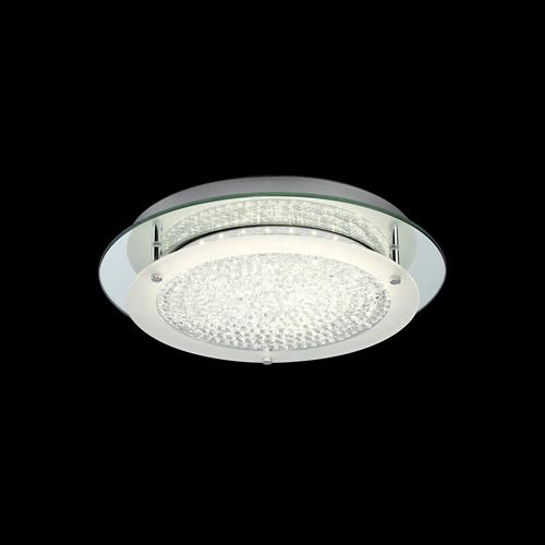 Crystal LED Mirror Chrome Medium Rounded Flush Fitting M5091