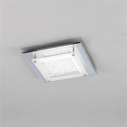 Crystal LED Mirror Chrome Small Flush Fitting M4580