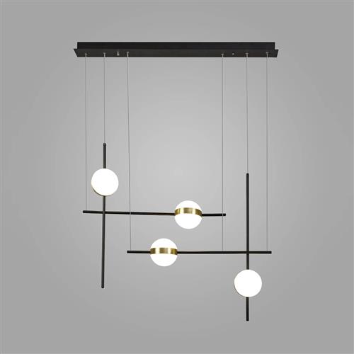 Cuba Black And Gold Large LED Bar Pendant M7160