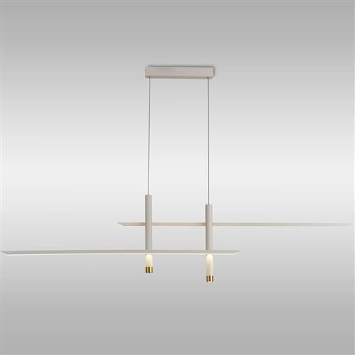Esparta White And Gold Large LED Bar Pendant M7982