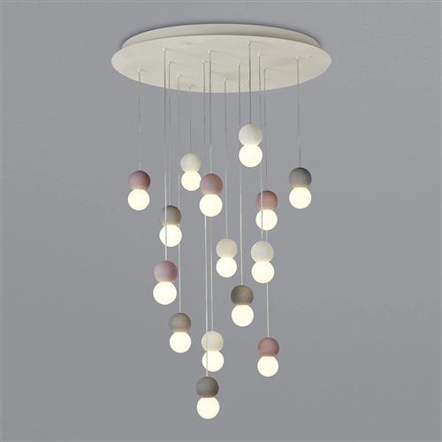 Galaxia Grey And Red Large White Cluster Pendant M7620