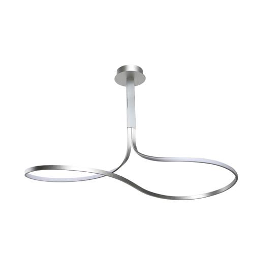 Nur LED Extra Large Silver Dimmable Looped Ceiling Fitting M5820