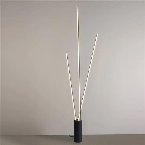 Vertical Black LED 3 Light Floor Lamp M7348