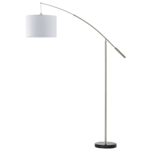 Nadina Satin Nickel Floor Lamp And Shade 92206