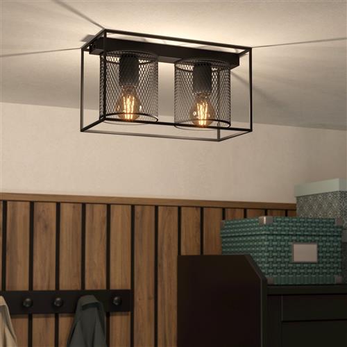 Catterick Black Double Ceiling Light 43772