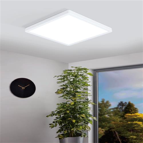 Fueva-Z Large White Square IP44 Rated LED Flush Light 98849