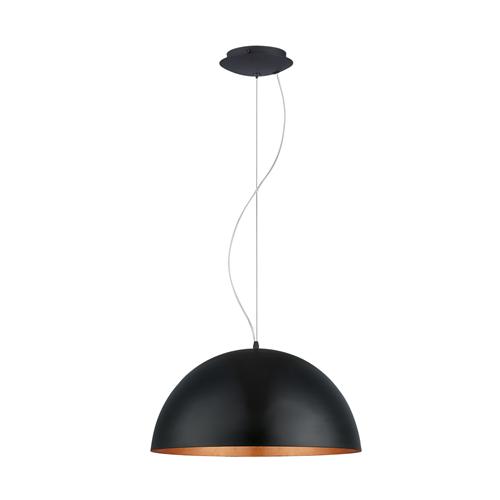 Gaetano 1 Large Black and Copper Hanging Pendant 94938