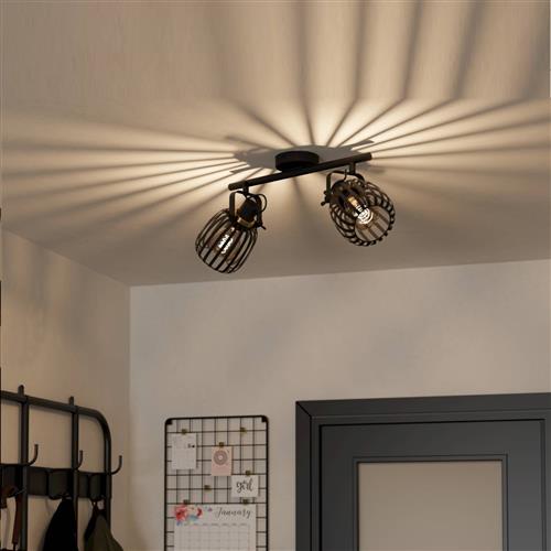Girona Black Double Spotlight Ceiling Fitting 900662