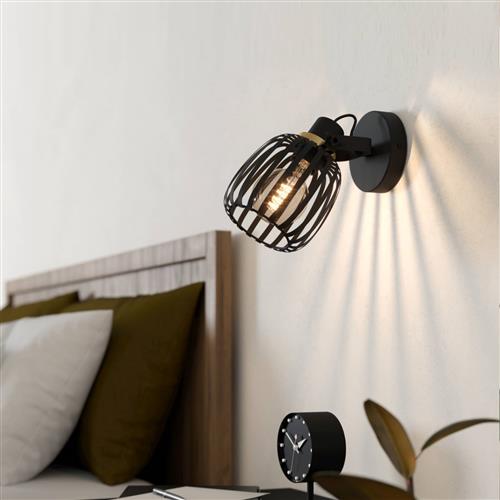 Girona Single Black Wall or Ceiling Spotlight 900661