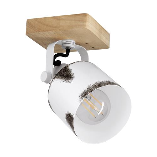 Kilburn White And Wooden Singular Spotlight 43921