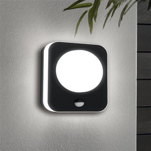 Madriz IP44 LED Black & White Plastic PIR Wall Light 99584