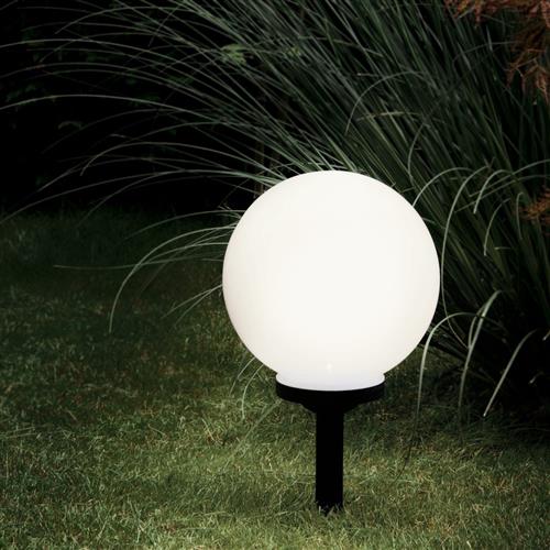 Puglia LED Large White Plastic Solar Globe Spike Light 22443