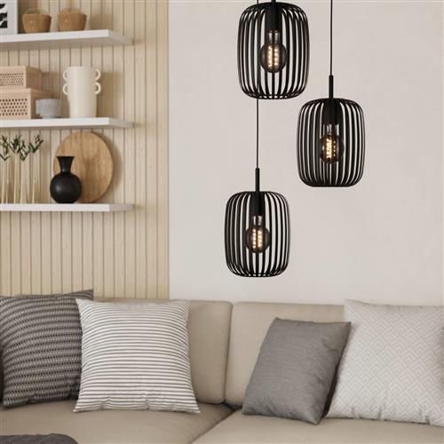 Romazzina Black Three Light Pendant 900686