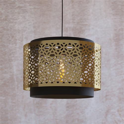 Sandbach Black And Brass Ceiling Pendant 43981