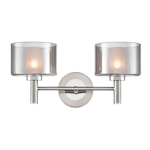 Argento Satin Nickel And Smoked Glass Double Wall Light FL2509-2