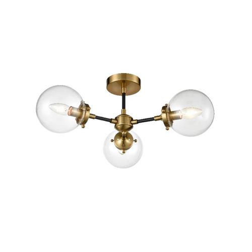 Attraction Antique Gold 3 Arm Semi-Flush Light Fitting FL2409-3