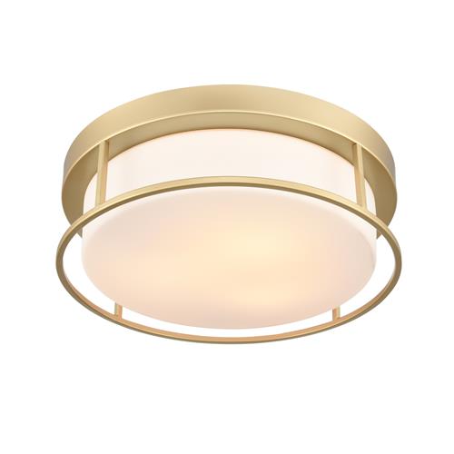 Blaine Large Painted Gold With Opal Glass Flush Ceiling Fitting CF5826